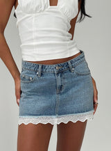 Miyuki Denim Mini Skirt Mid Wash
