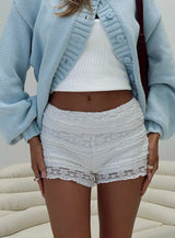 Lunaline Lace Micro Shorts White