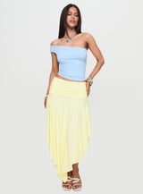 Symphonia Asymmetrical Midi Skirt Butter Yellow