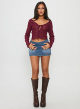 Darbi Denim Mini Skort Mid Blue