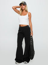 Summits Flared Track Pants Washed Black