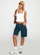 Cult Classic Longline Denim Shorts Vintage Wash