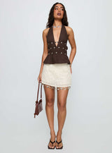 We Made It Sequin Skort Cream
