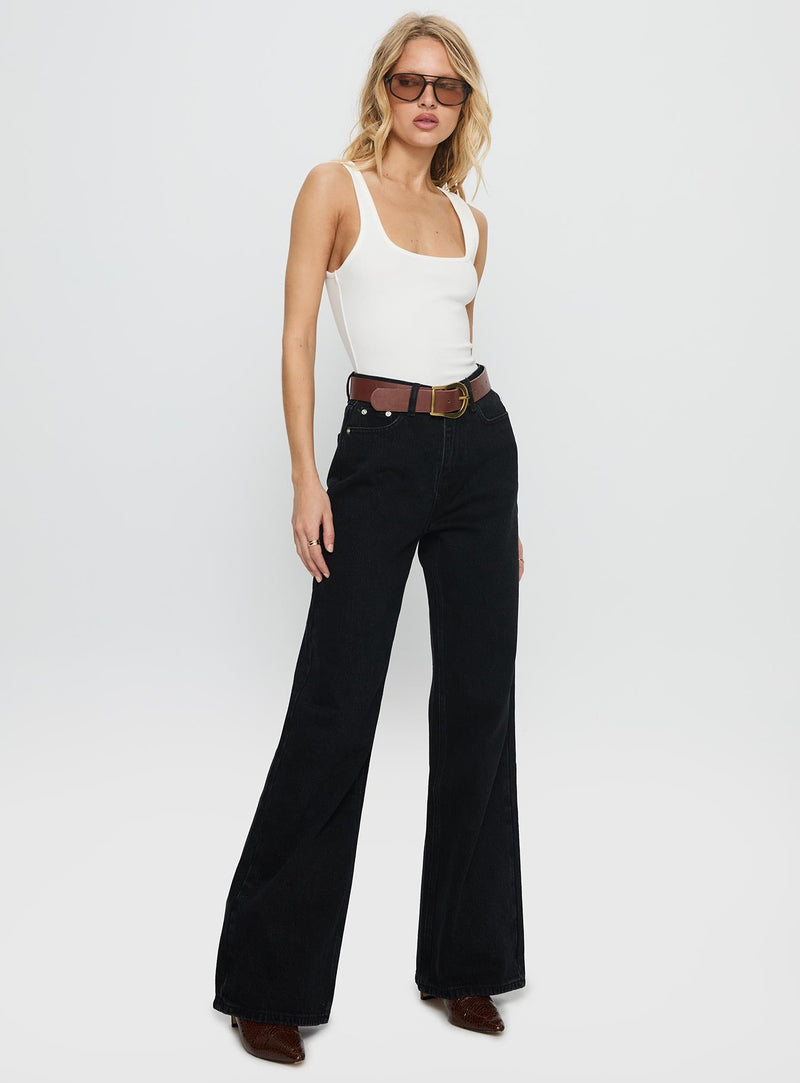 Maple Flare Jeans Washed Black