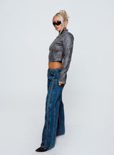Day Dream Mid Rise Straight Leg Jeans Dark Blue Wash