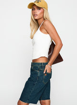 Cult Classic Longline Denim Shorts Vintage Wash