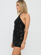 Zelaia Shimmer Mini Skirt Black
