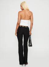 True Grit Eyelet Flare Pants Black