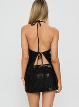 Zelaia Shimmer Mini Skirt Black
