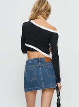 Nickei Denim Mini Skirt Mid Wash Lower Impact