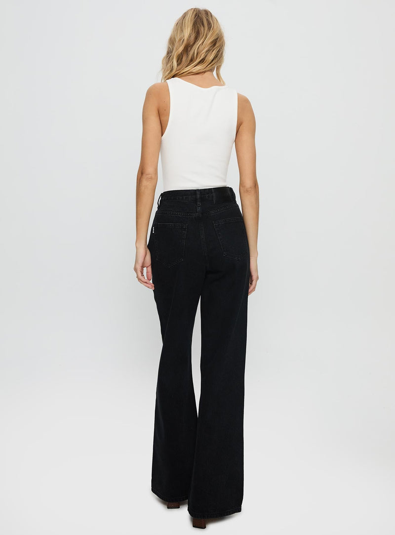 Maple Flare Jeans Washed Black