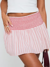 Lilypilly Shirred Mini Skirt Pink Multi