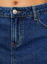 Nickei Denim Mini Skirt Mid Wash Tall
