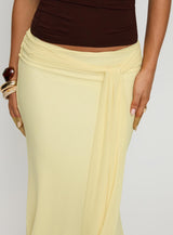 Caviar Tie Maxi Skirt Lemon