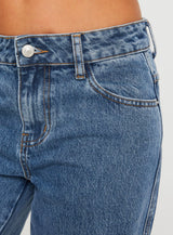 Jankins Low Rise Straight Leg Jeans Mid Wash
