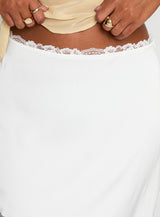 Castelli Lace Maxi Skirt White