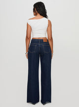 Darla Low Rise Straight Leg Jean Dark Blue Wash
