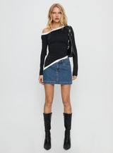 Nickei Denim Mini Skirt Mid Wash Lower Impact