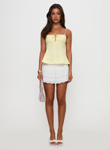 Babies Breath Embroidered Mini Skirt White
