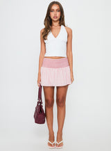 Lilypilly Shirred Mini Skirt Pink Multi
