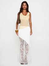Castelli Lace Maxi Skirt White