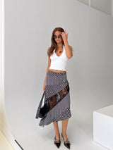 Midnight Memories Asymmetrical Midi Skirt Black Multi