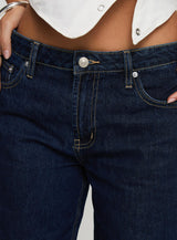Darla Low Rise Straight Leg Jean Dark Blue Wash