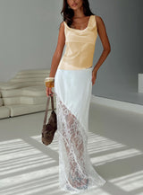 Castelli Lace Maxi Skirt White