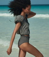 ALEX HIGH WAIST BIKINI BOTTOM -- LA MADDALENA GINGHAM