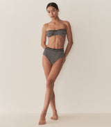 ALEX HIGH WAIST BIKINI BOTTOM -- LA MADDALENA GINGHAM