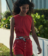 DORIS TOP -- SCARLET