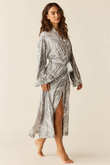 Kaia Cloud Jersey Kimono Robe in Whisper
