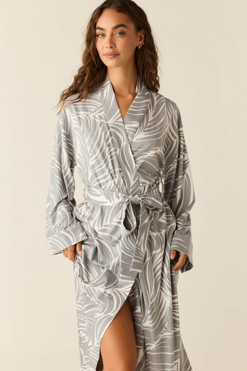 Kaia Cloud Jersey Kimono Robe in Whisper