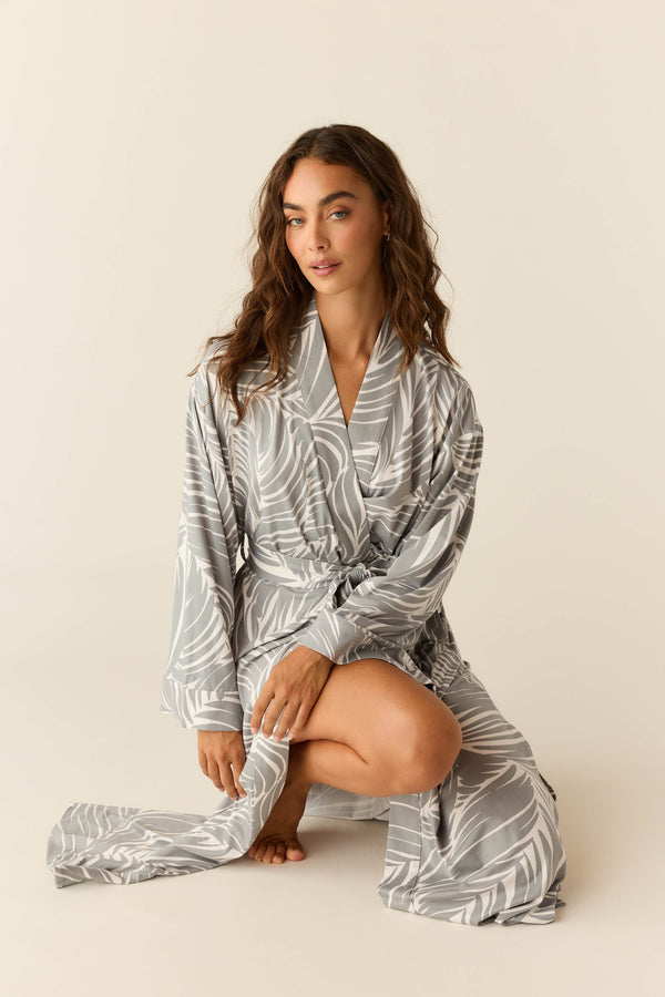 Kaia Cloud Jersey Kimono Robe in Whisper