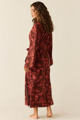 Kaia Cloud Jersey Kimono Robe in Botanical
