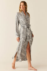 Skyler Cloud Jersey Banded Long Robe in Whisper