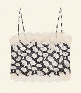 LOURE TOP -- NOIR FLEURS D'ANEMONE