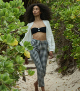 LULA CROP PANT -- NOIR MARJORIE GINGHAM