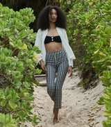 LULA CROP PANT -- NOIR MARJORIE GINGHAM