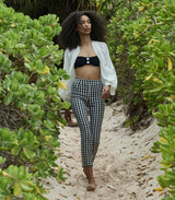 LULA CROP PANT -- NOIR MARJORIE GINGHAM