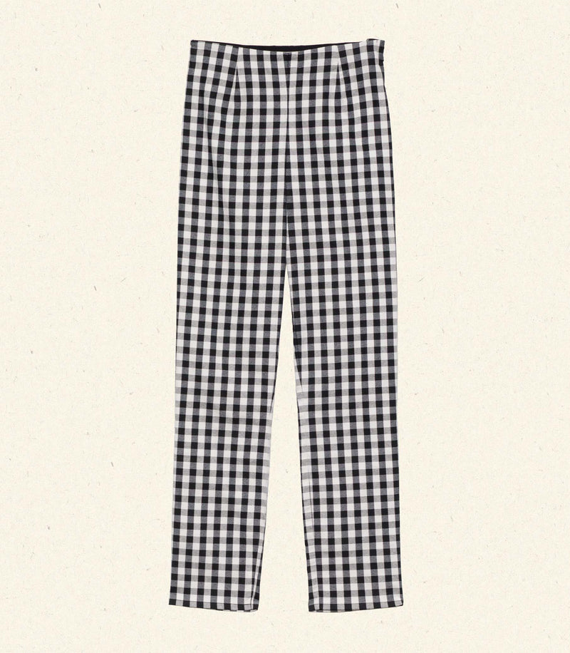 LULA CROP PANT -- NOIR MARJORIE GINGHAM