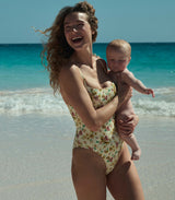 MARBELLA MAILLOT -- CITRON PANSY FLORAL