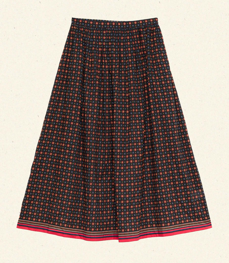 MARICETTE SKIRT -- NOIR MONTMARTRE FOULARD