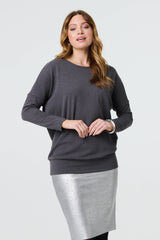 Drop Shoulder Relaxed Knit Top
