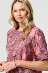 Abstract 1/2 Sleeve Relaxed Top