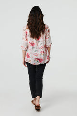 Floral Lace Trim Bardot Neck Blouse