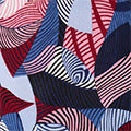 Abstract Print 3/4 Sleeve Curve Hem Top