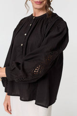 Broderie Anglaise Puff Sleeve Blouse