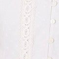 Lace Trim High Neck Long Sleeve Blouse