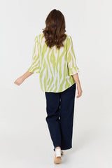 Animal Print 3/4 Flared Sleeve Blouse